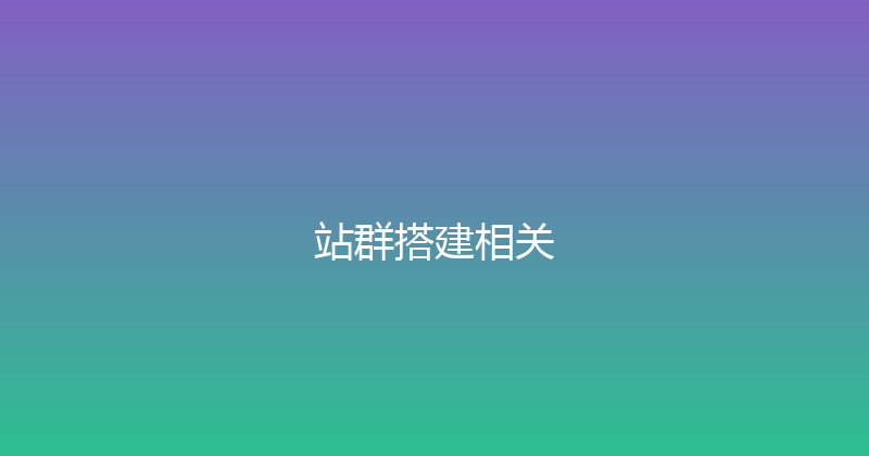 站群搭建相关 封面图