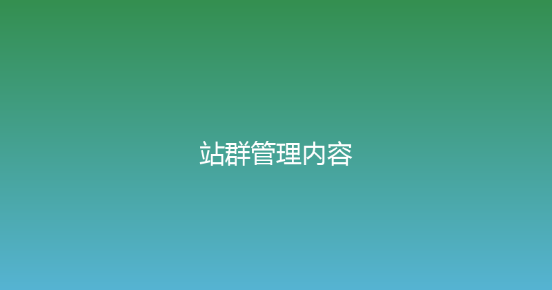 站群管理内容 封面图