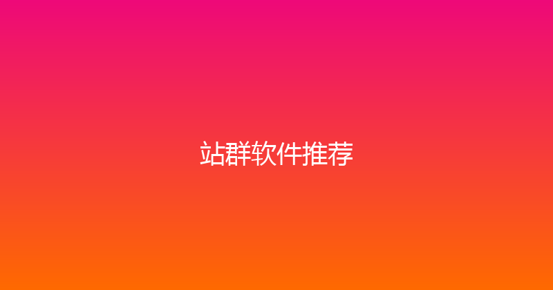 站群软件推荐 封面图