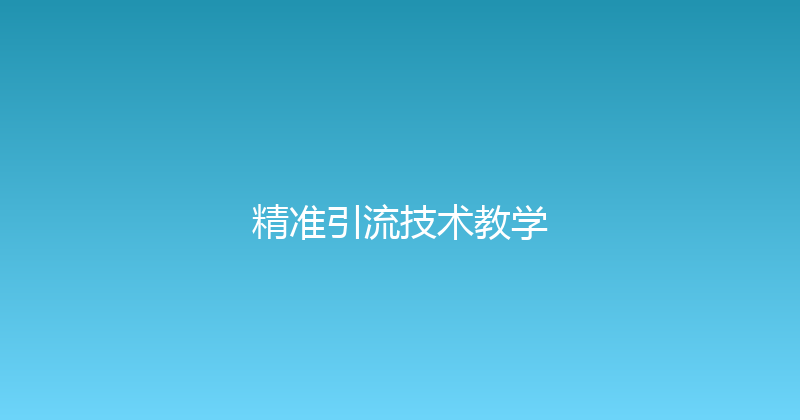 精准引流技术教学 封面图