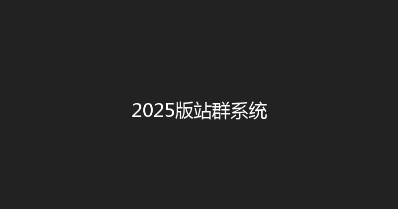 2025版站群系统 封面图