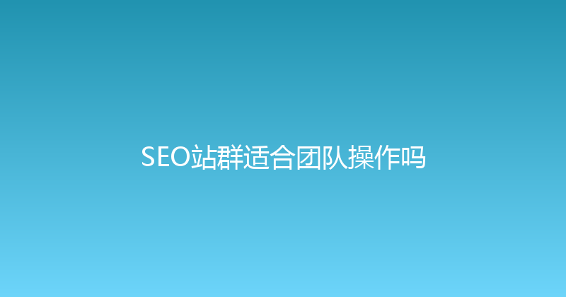 SEO站群适合团队操作吗 封面图